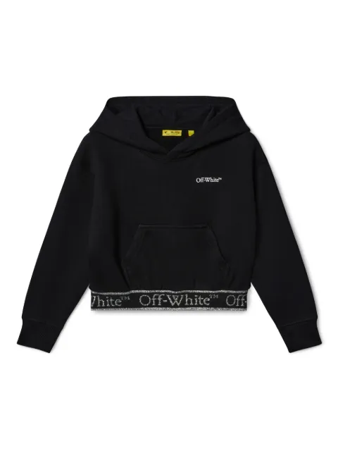 Off-White Kids Bookish Logo Band cropped hoodie