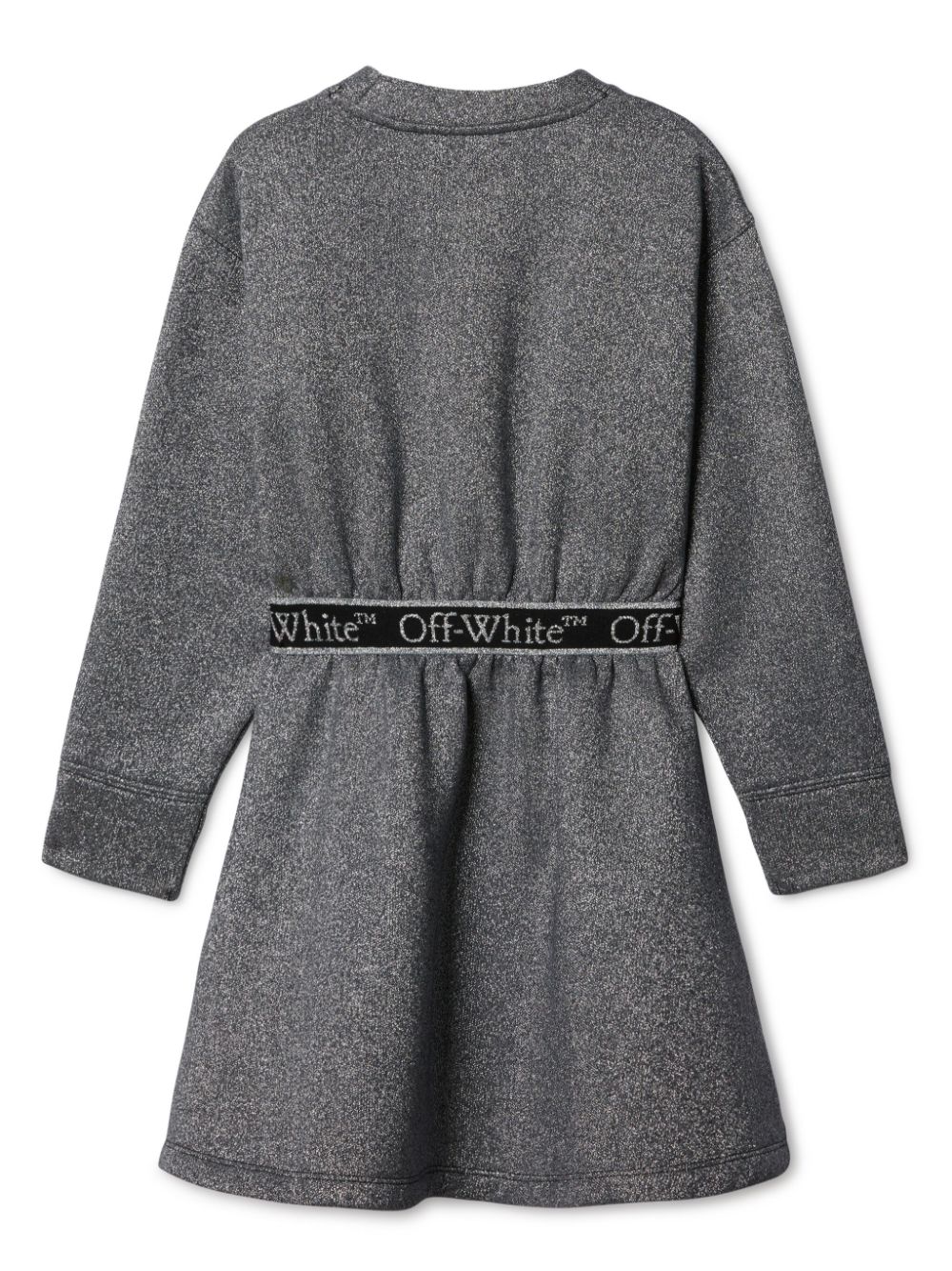 Off-White Kids Bookish Logo Band metallic dress - Grey