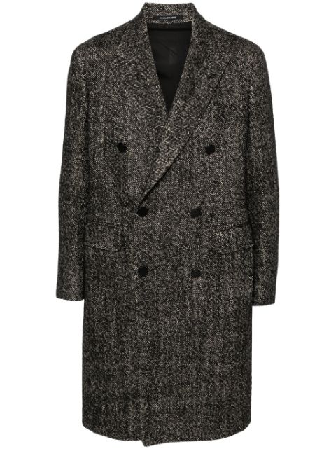 Tagliatore herringbone double-breasted coat Men