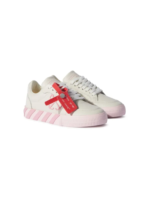 Off-White Kids Low Vulcanized Leather Sneakers White FARFETCH IN