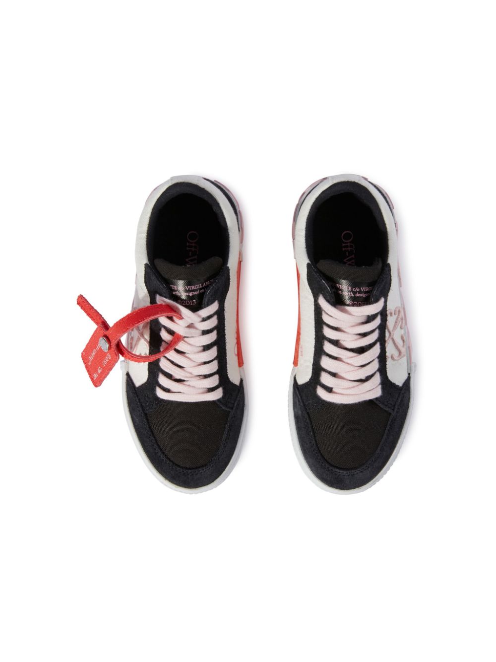 Off-White Kids Low Vulcanized sneakers met vlakken Zwart