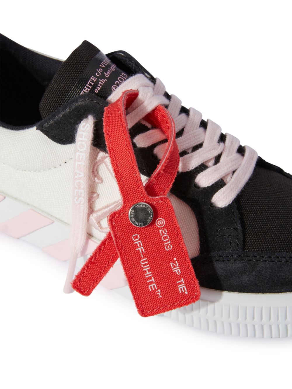 Off-White Kids Low Vulcanized sneakers met vlakken Zwart