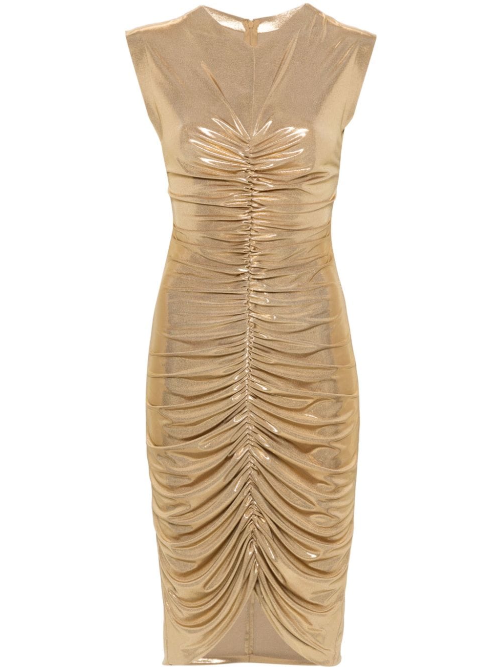 Norma Kamali Lamé Mini Dress In Gold