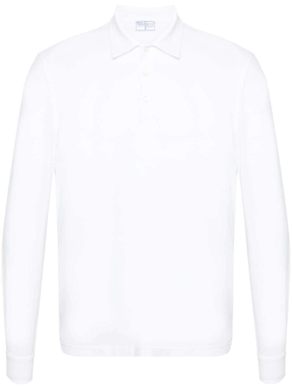 Fedeli Alby Long-sleeve Polo Shirt In White