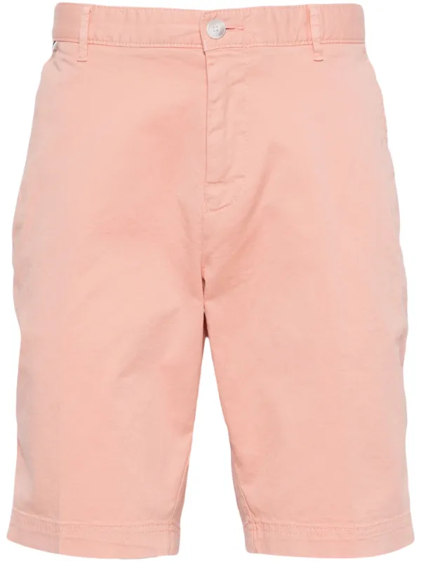 BOSS logo-patch cotton-blend Shorts Pink FARFETCH PH