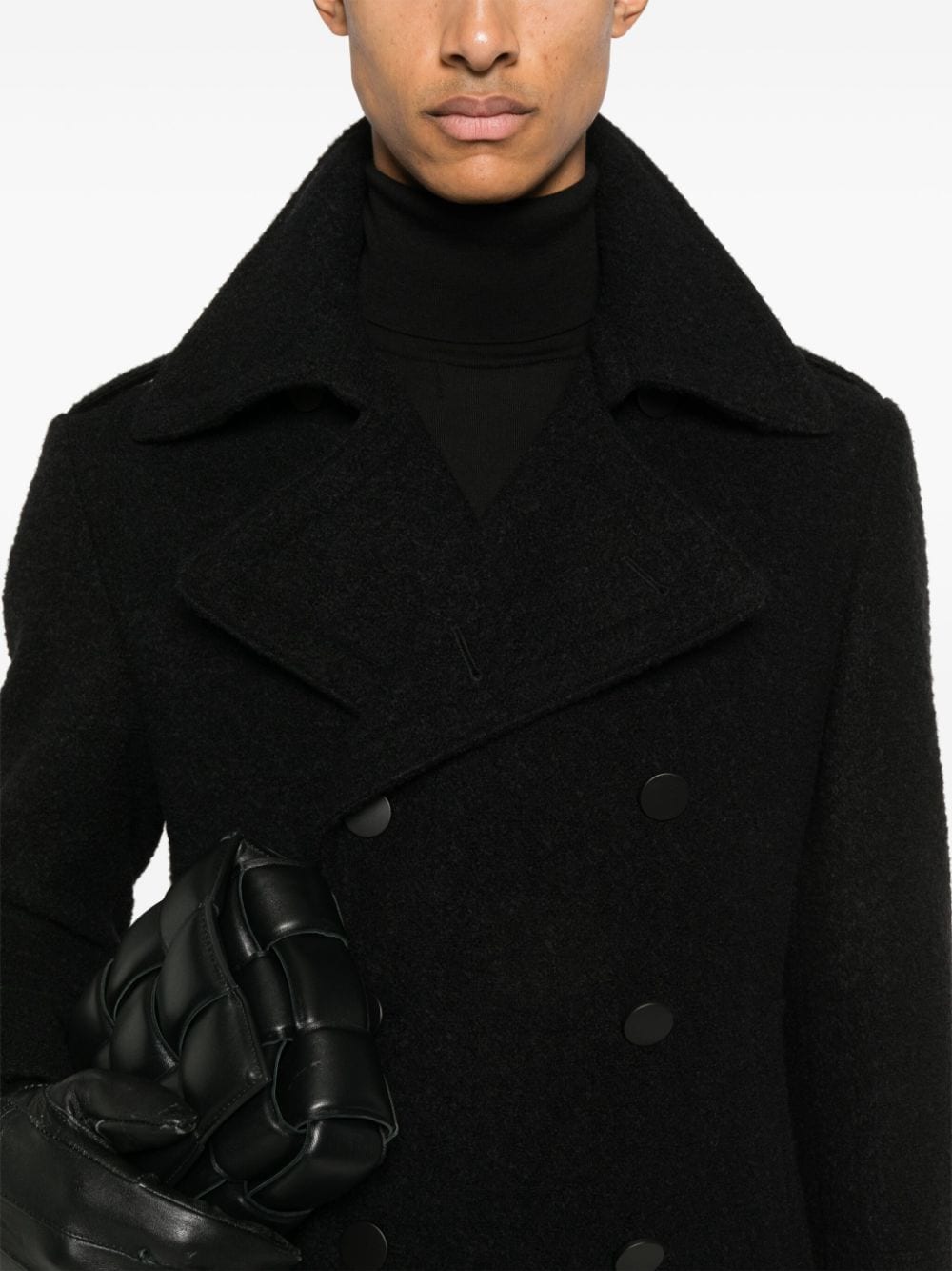 Shop Tagliatore Junkers Double-breasted Coat In Black