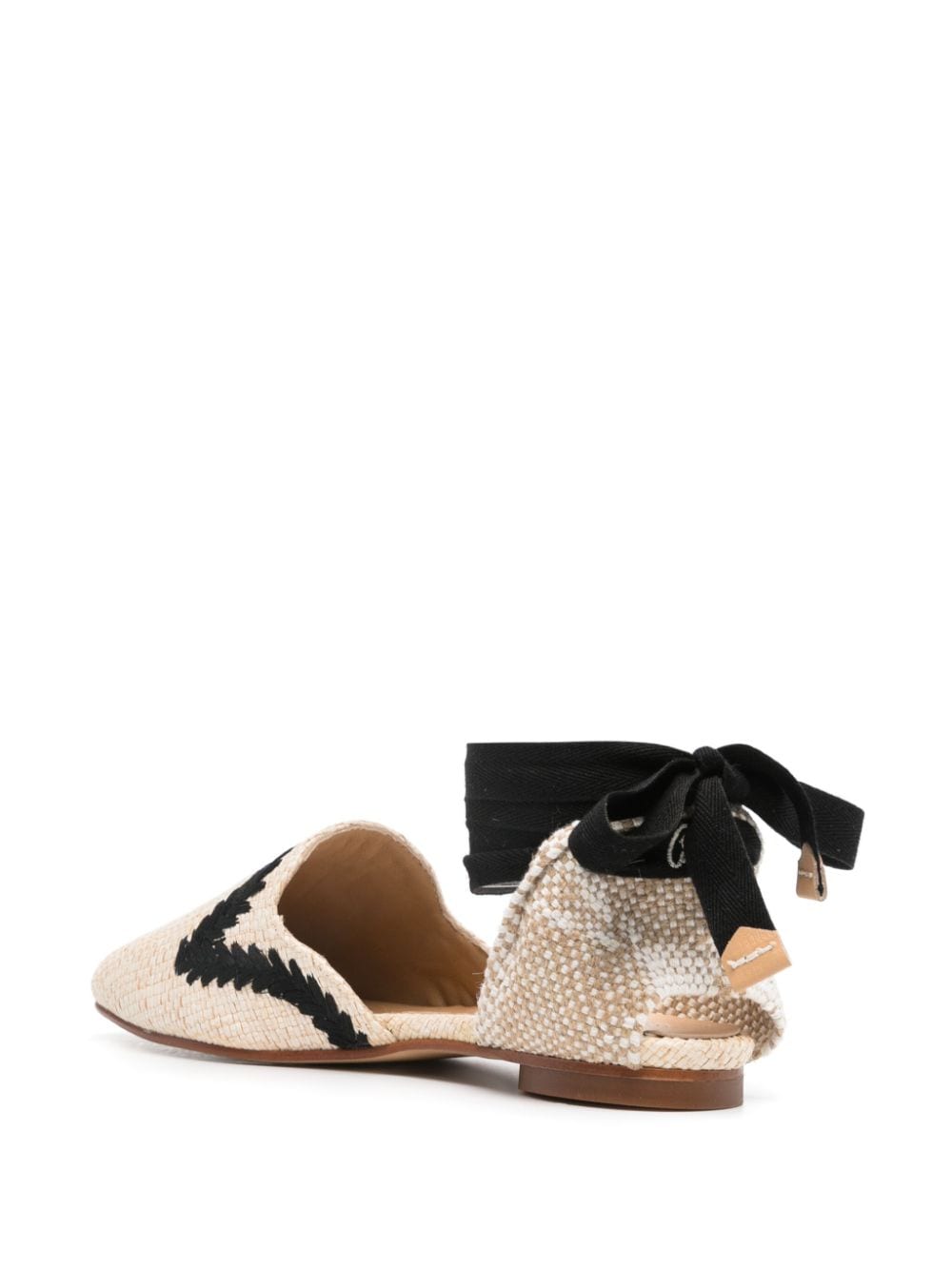 Shop Castaã±er Embroidered Interwoven-raffia Espadrilles In Neutrals