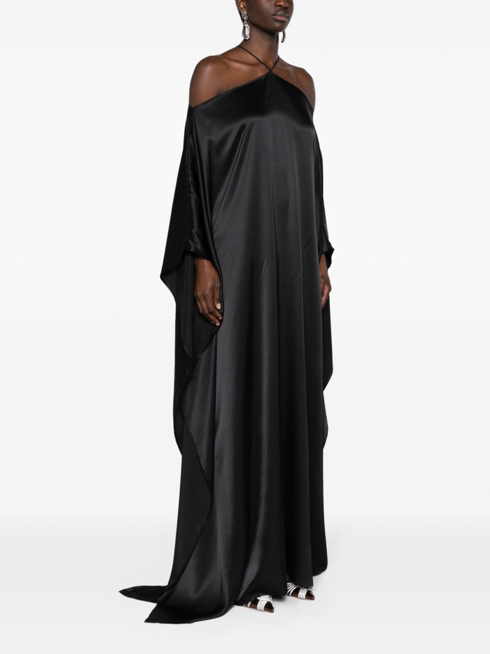 Shop Taller Marmo Sza Silk Maxi Dress In Black