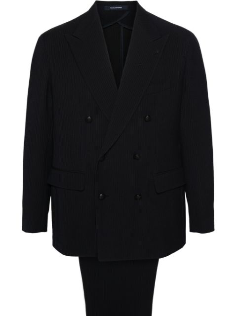 Tagliatore seersucker double-breasted suit Men