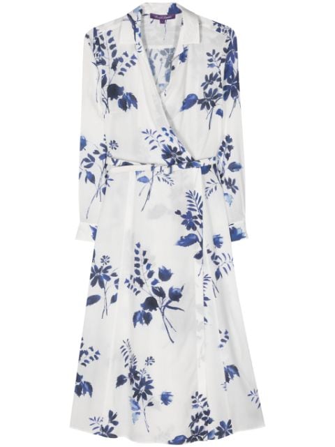 Ralph Lauren Collection vestido midi con diseño cruzado y estampado floral
