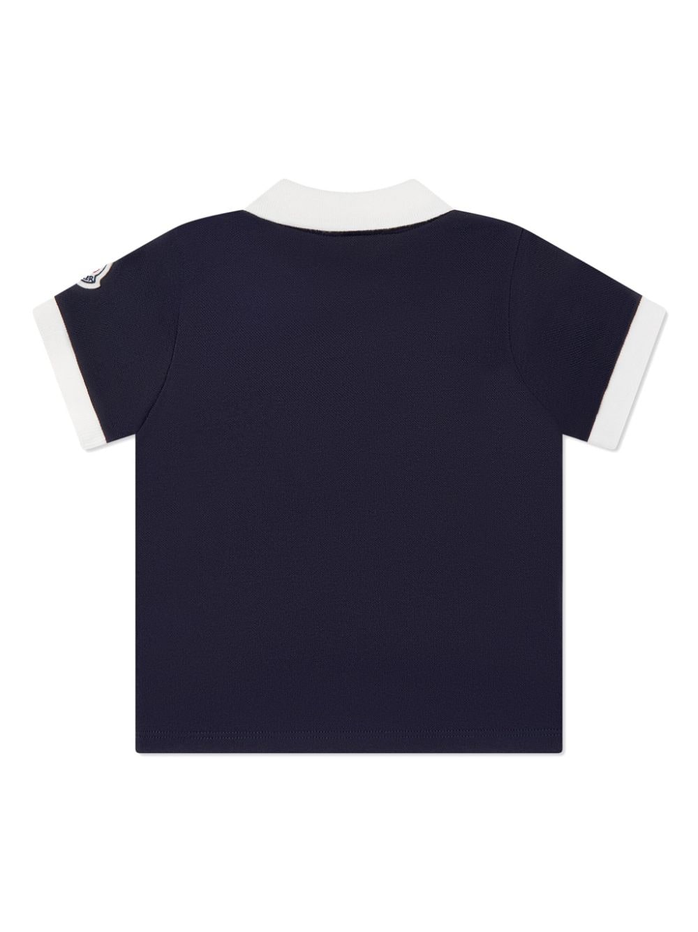 Moncler Enfant logo-patch cotton polo shirt - Blauw