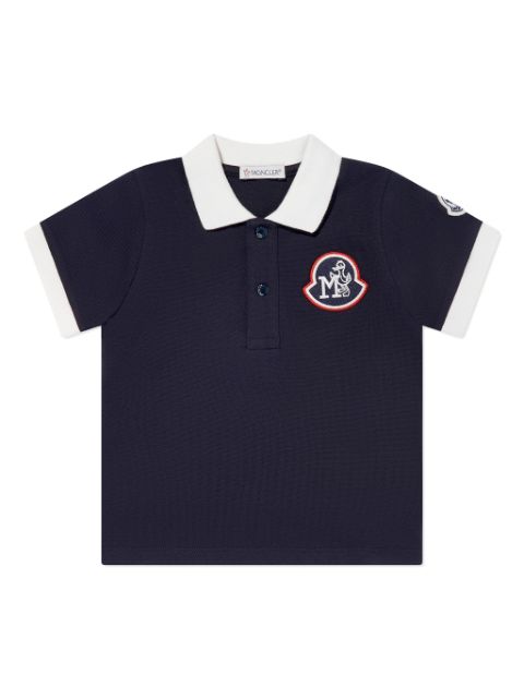 Moncler Enfant logo-patch cotton polo shirt