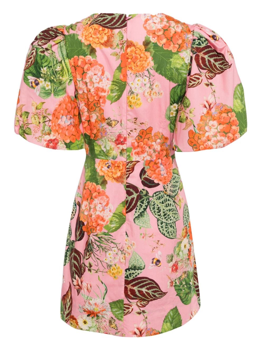 Shop Cara Cara Floral-print Cotton Mini Dress In Pink