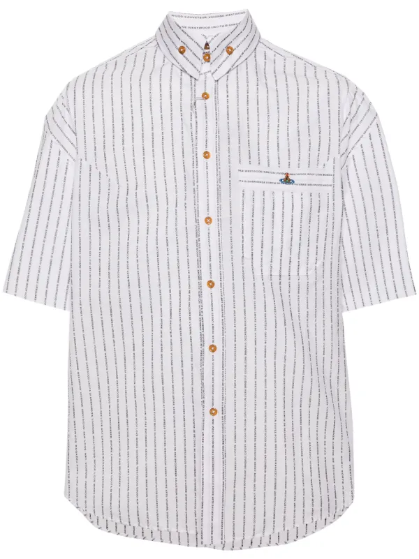 Vivienne Westwood Stripped Krall Organic Cotton Shirt | White