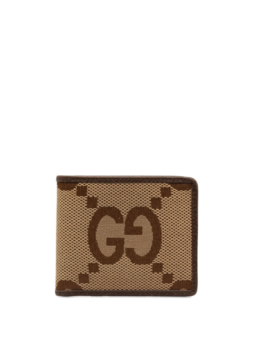 Pre-owned Gucci 2016-2023 Small Jumbo Gg Canvas Wallet In Brown