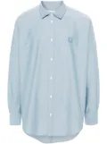 Maison Kitsuné Contour Fox Head-embroidery cotton shirt - Blue