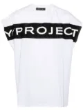 Y/Project logo-print cotton tank top - White