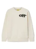 Off-White Kids Type Graphic cotton sweatshirt - Neutrals