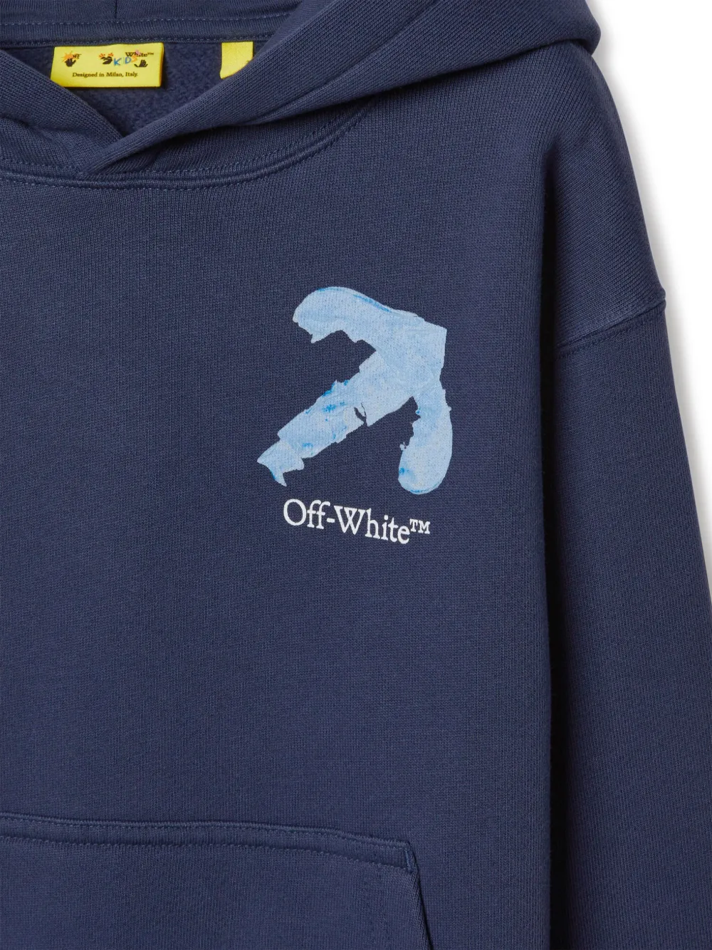 Off-White Kids Katoenen hoodie met print Blauw