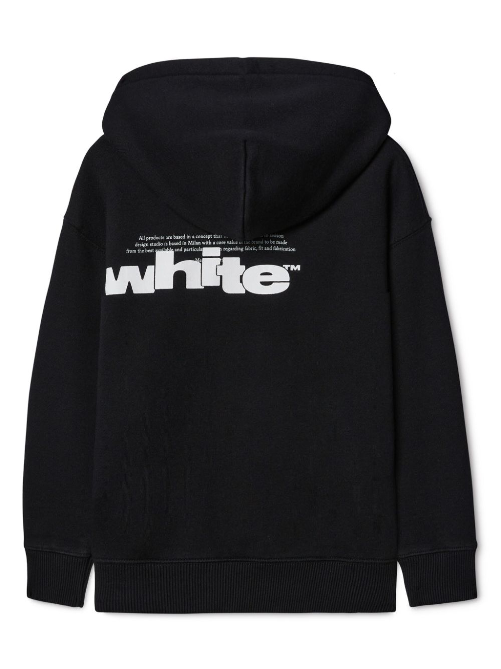 Off-White Kids Type Graphic cotton hoodie - Black