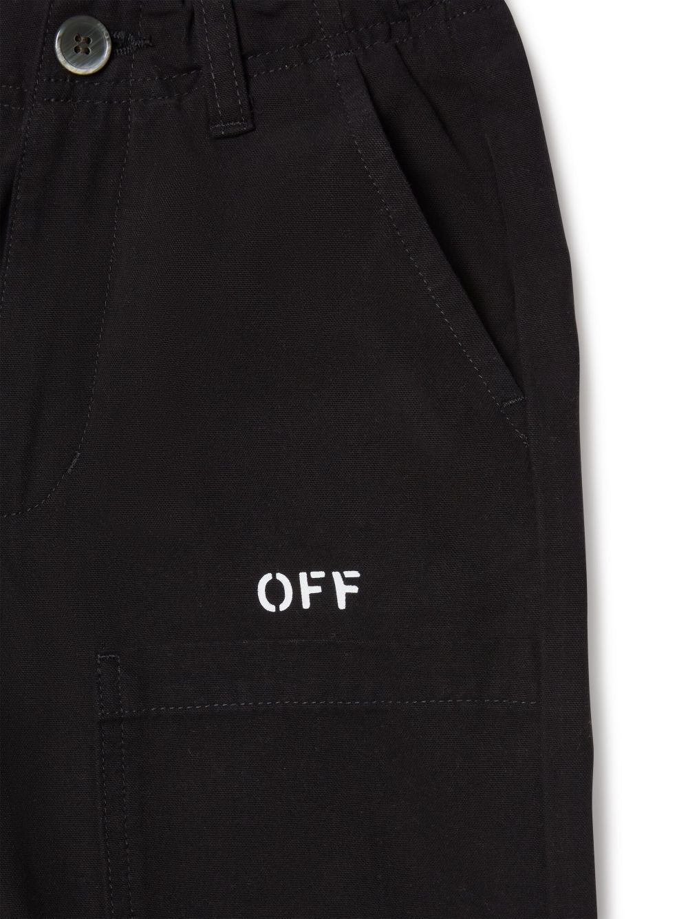 Shop Off-white Off Stamp Cotton Trousers In Black