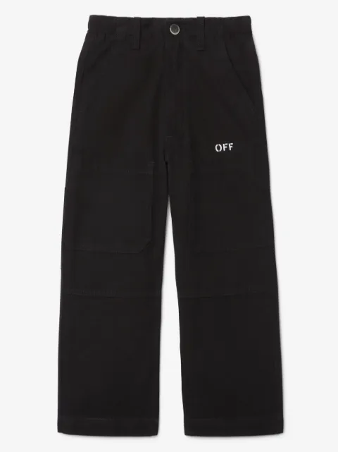 Off-White Kids بنطال قطن 'أوف ستامب'