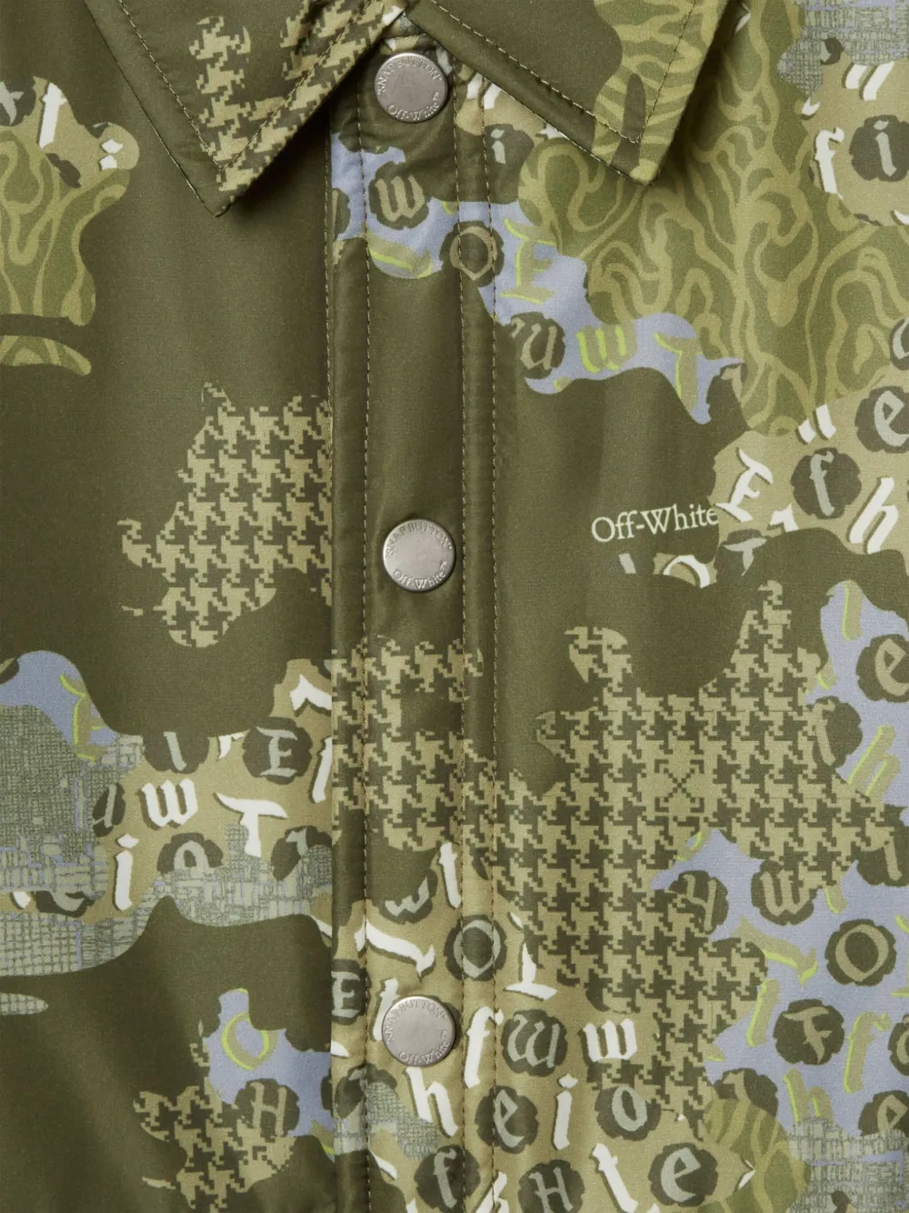 Off-White Kids Gewatteerd jack met camouflageprint Groen