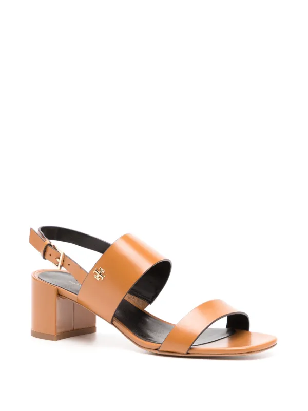 サンダル・ミュール Tory Burch T Leather Sandals Tory Burch Double T 50mm Leather Sandals | Brown | FARFETCH