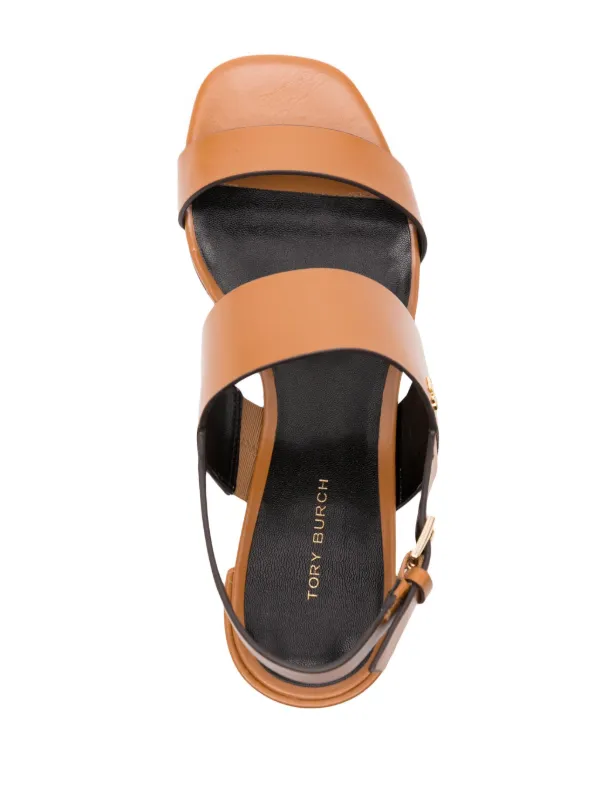 【関税&送料込】Tory Burch T Leather Sandals Double T leather sandals in white - Tory Burch | Mytheresa