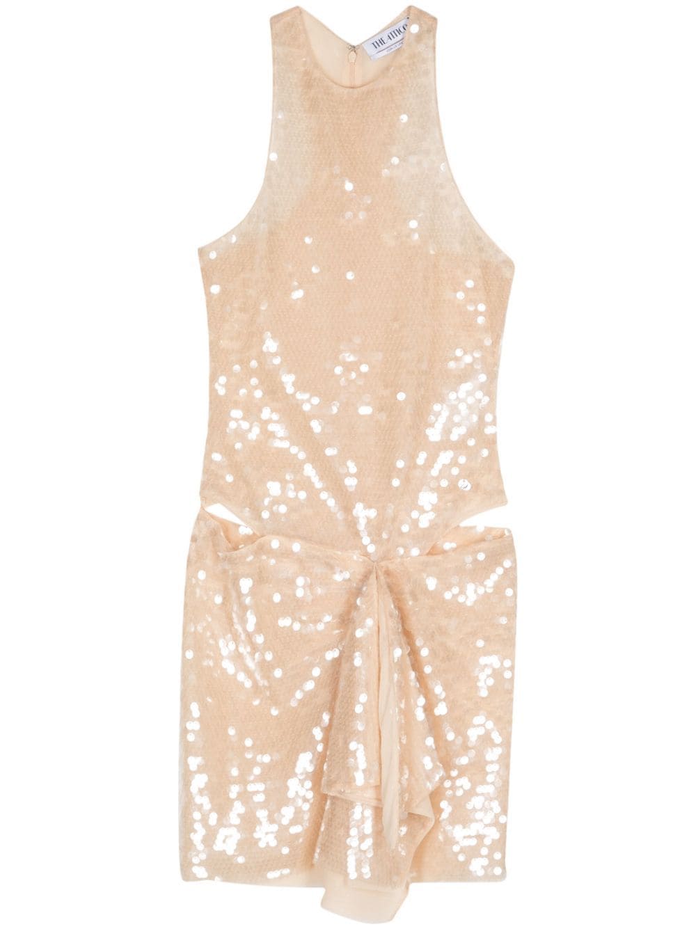 Shop Attico Sequin-embellished Mini Dress In Neutrals