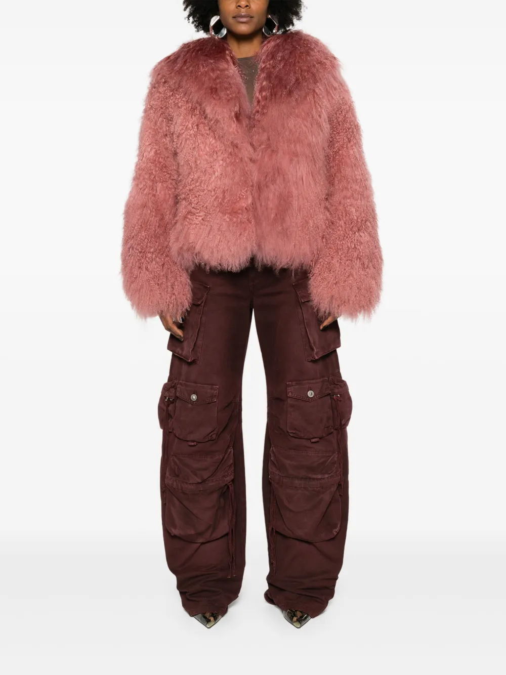  The Attico Brushed Shearling Jacket - Pink 