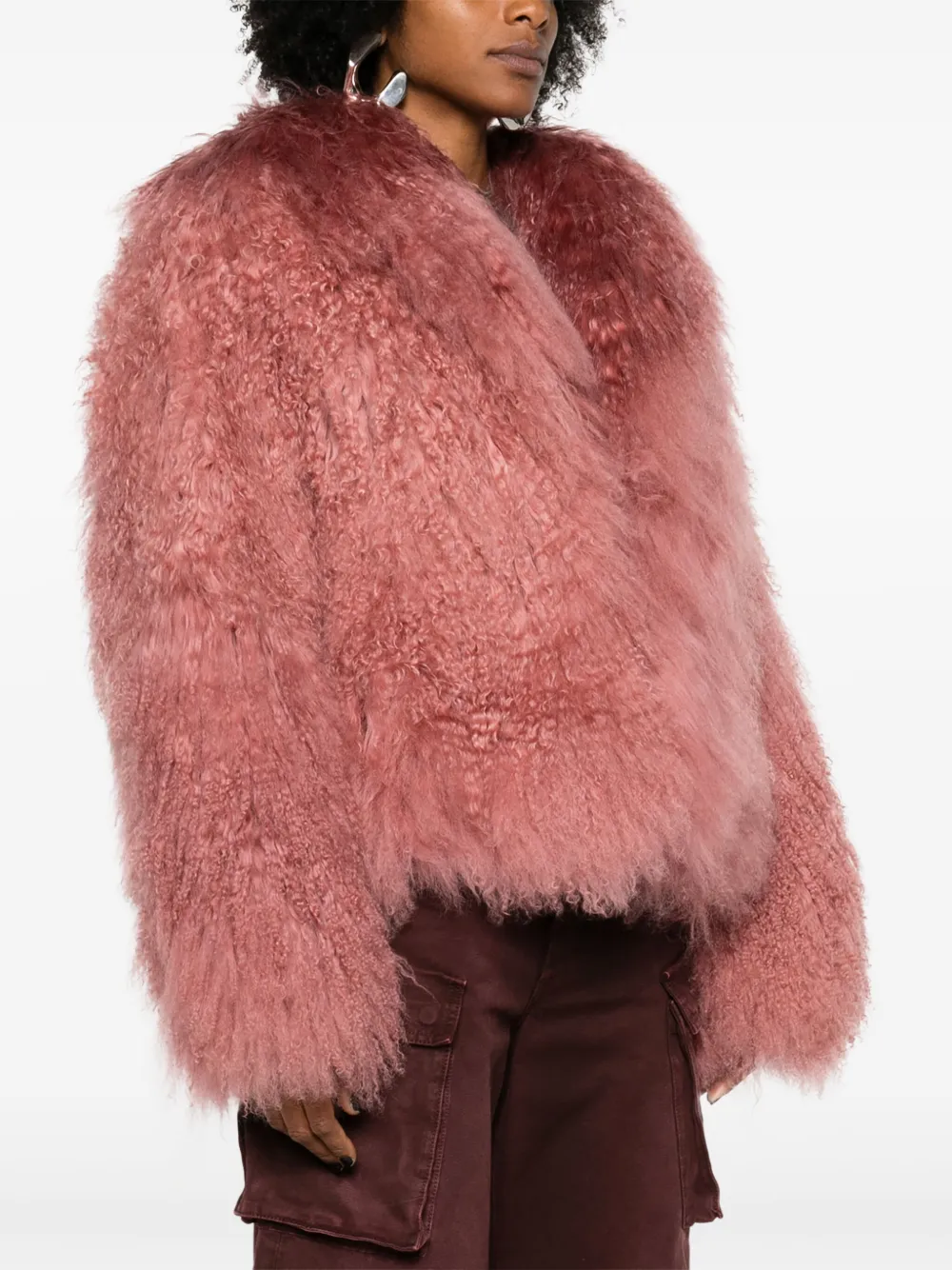  The Attico Brushed Shearling Jacket - Pink 