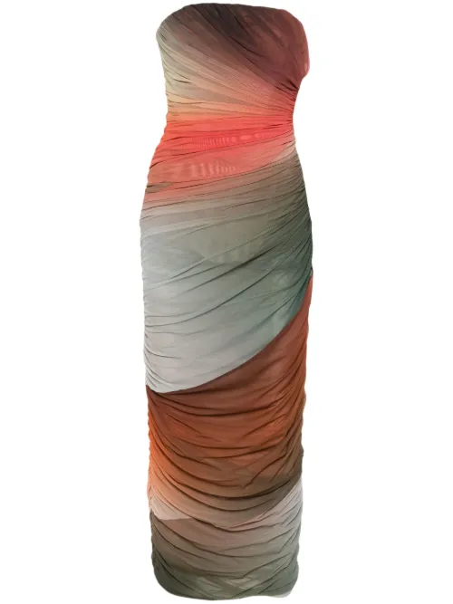 Robe mi-longue à fronces - The Attico - Modalova