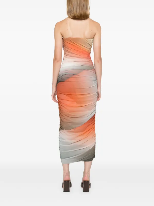 【関税込み】THE ATTICO 'Laurie' dress The Attico ruched-detail Gradient Midi Dress | Multicolour