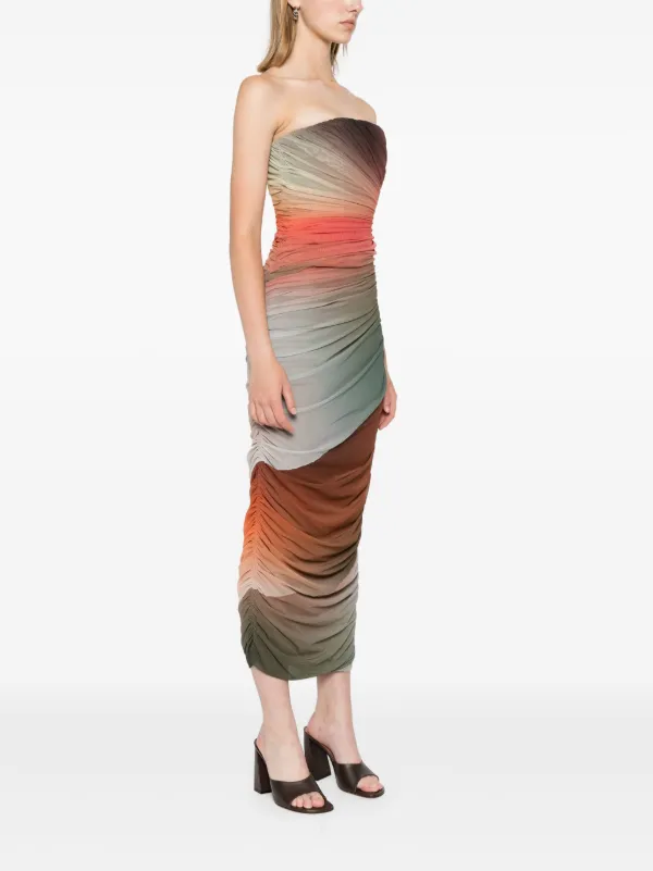 【関税込み】THE ATTICO 'Laurie' dress The Attico ruched-detail Gradient Midi Dress | Multicolour