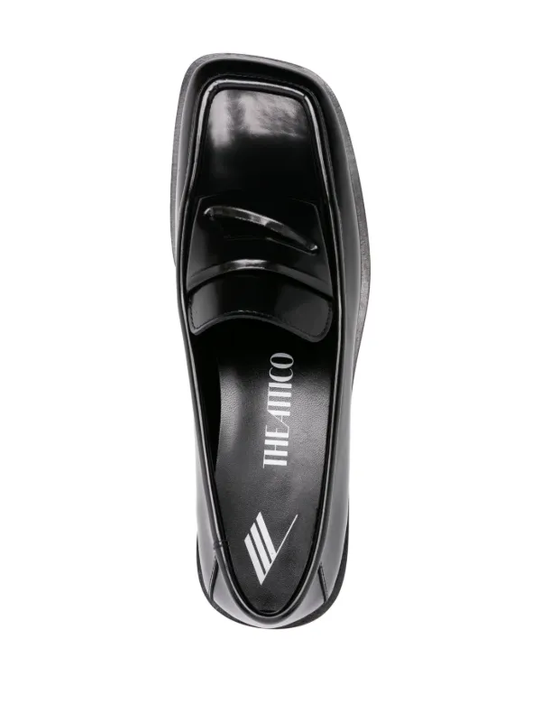 【関税込み】The Attico ブラック Amanda ローファー The Attico Amanda Leather Loafers | Black | FARFETCH BN