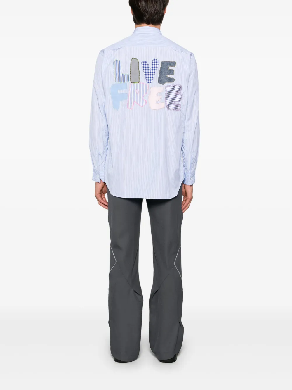 Comme Des Garçons Shirt x Fred Perry Live Free overhemd - Blauw