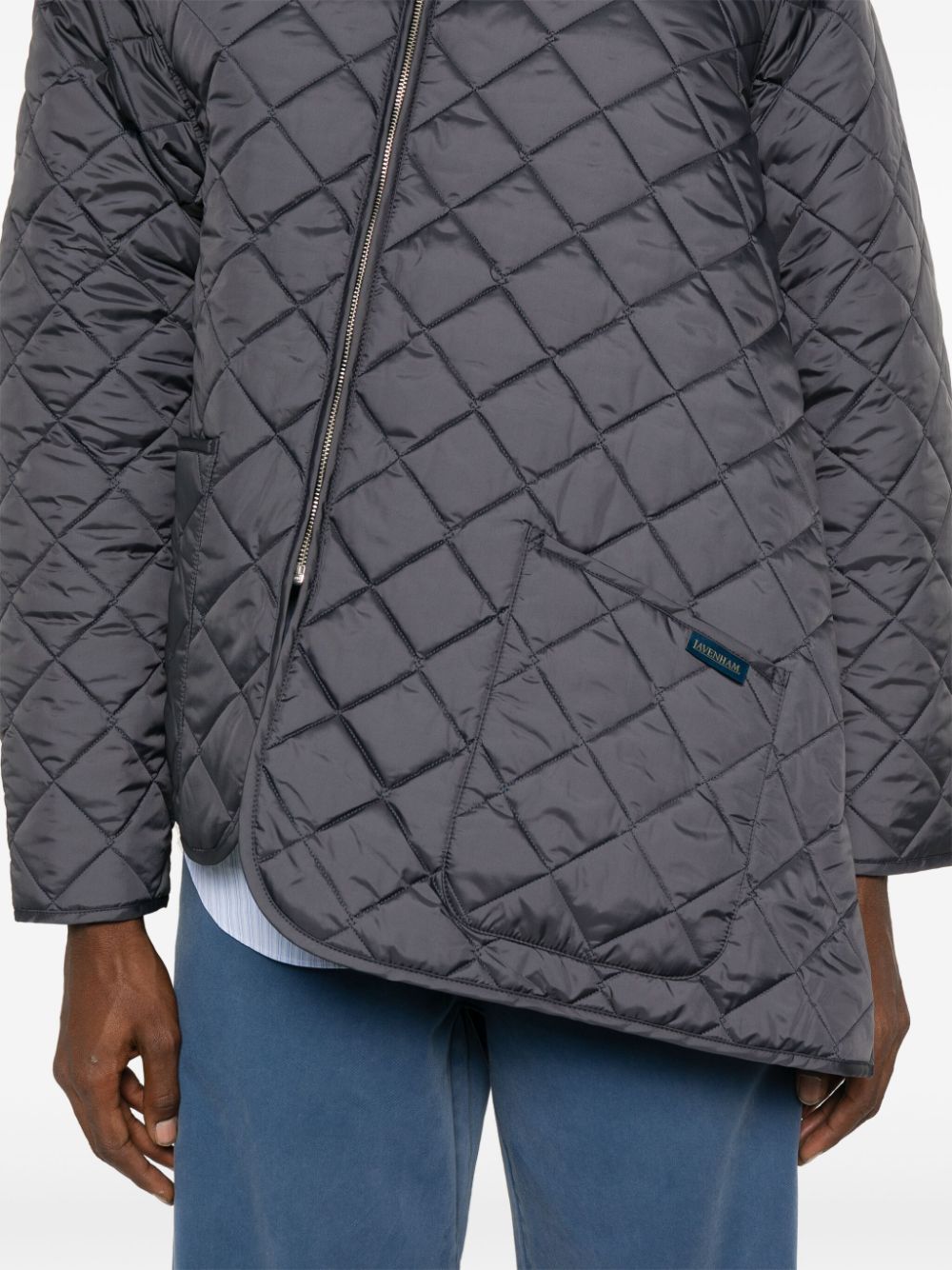 asymmetric quilted jacket