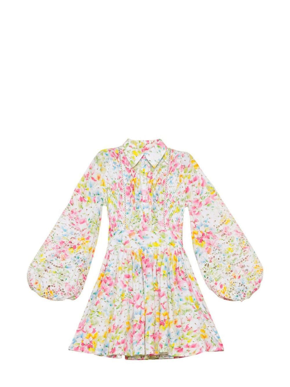 Bytimo Floral-print Embroidered Minidress In White