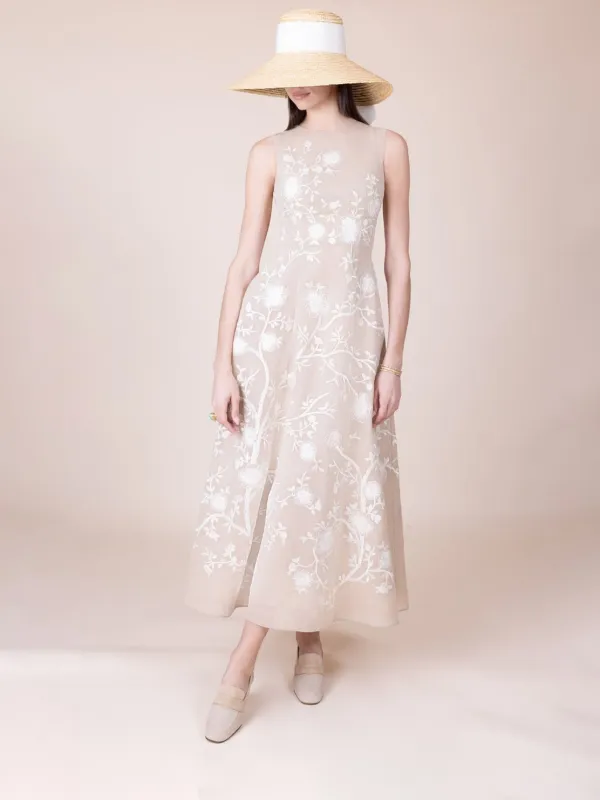 Adam Lippes Eloise floral-embroidered Dress | Neutrals | FARFETCH