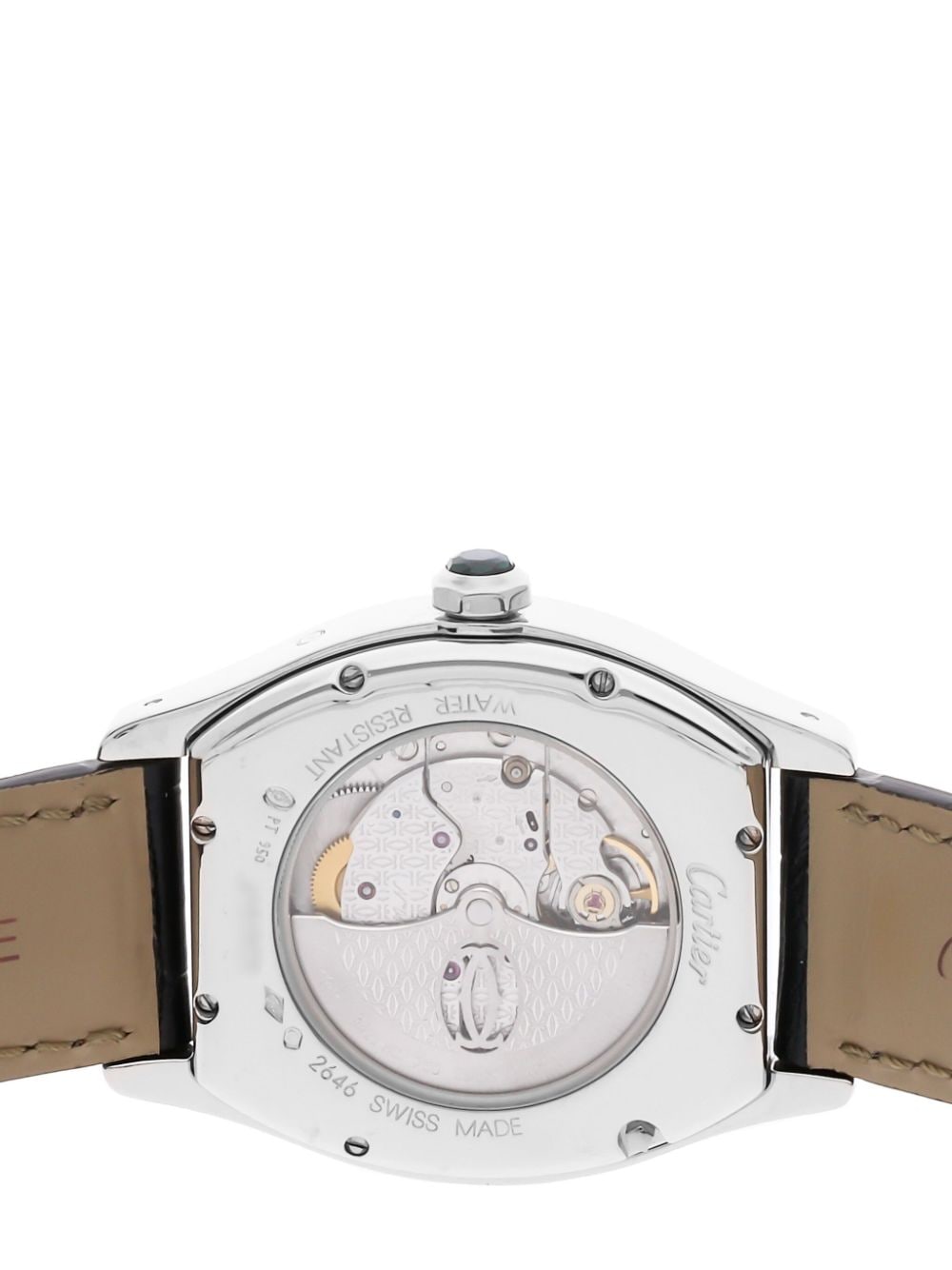 Pre-owned Cartier  Tortue Perpetual Calendar 43mm In White