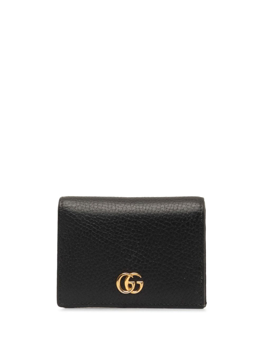 Pre-owned Gucci 2016-2023 Gg Marmont Compact Wallet In Black