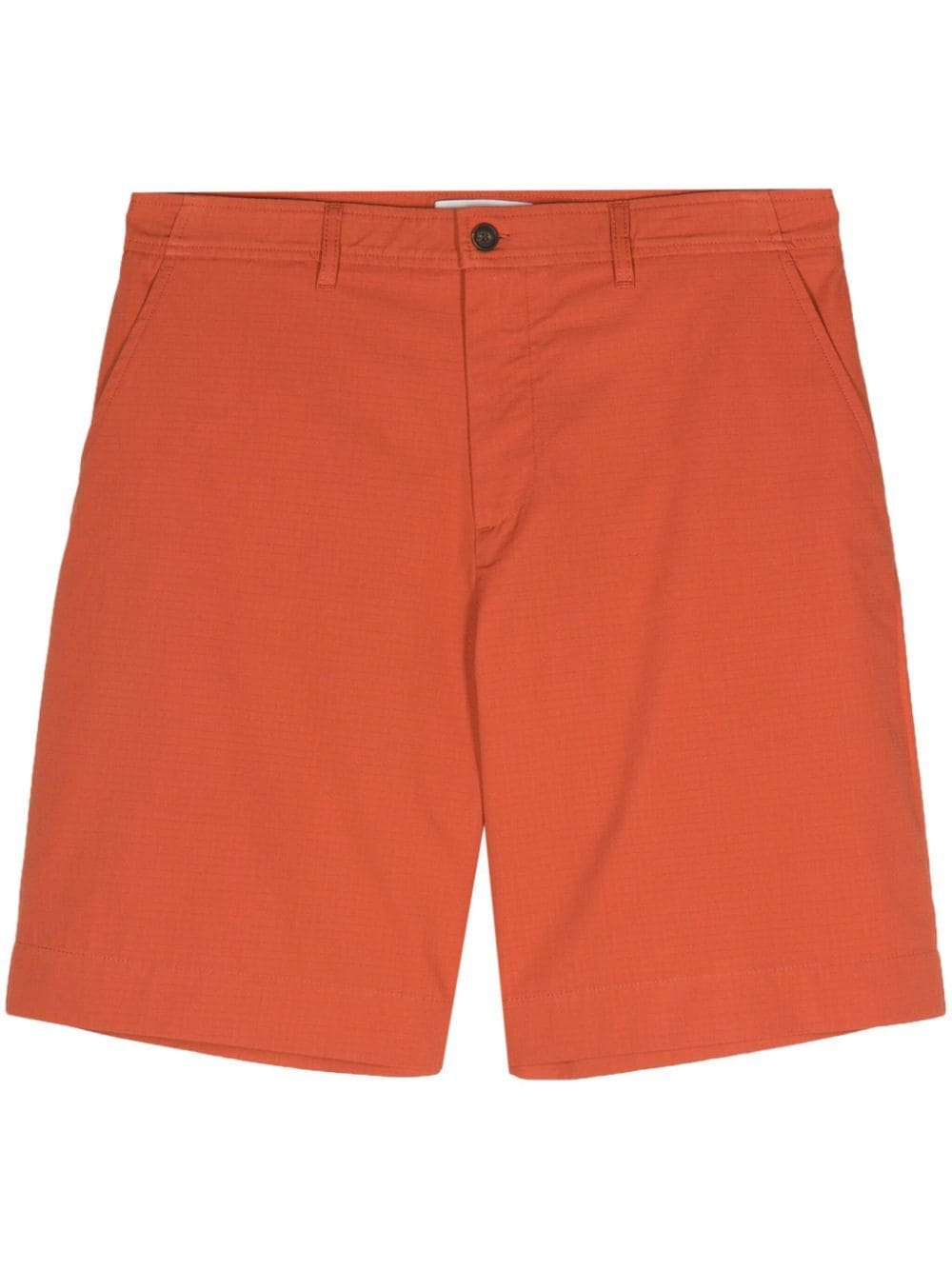Shop Maison Kitsuné Board Cotton Bermuda Shorts In Orange