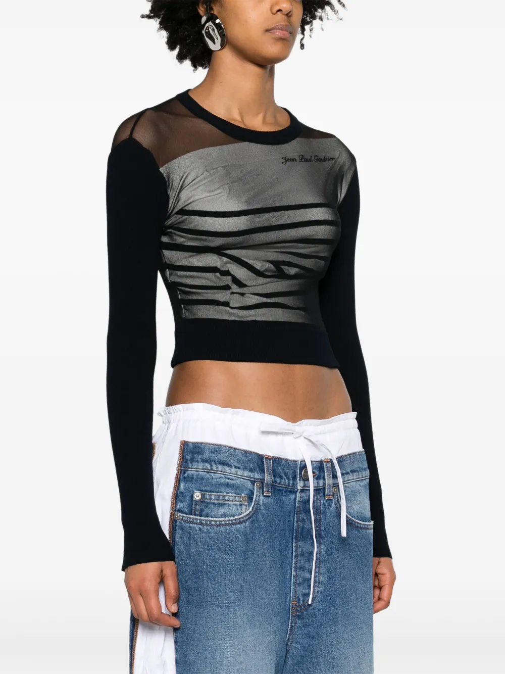 Jean Paul Gaultier Crewneck Sweater In Black
