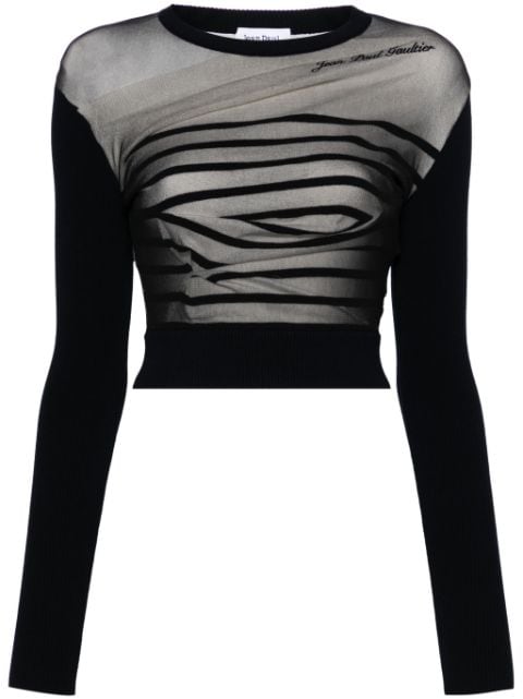 Jean Paul Gaultier Marinère layered cropped jumper