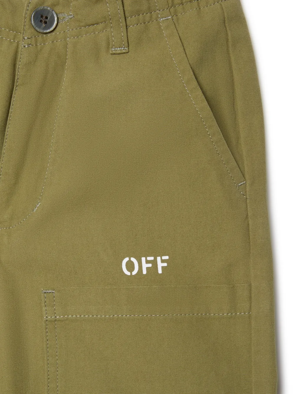 Off-White Kids Katoenen broek met print Groen