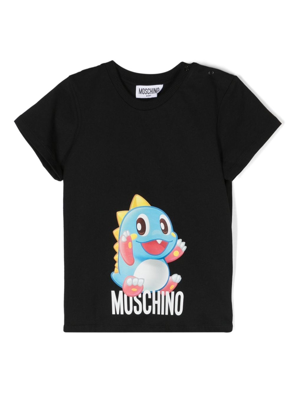 Moschino Kids Puzzle Bobble-print cotton T-shirt Zwart