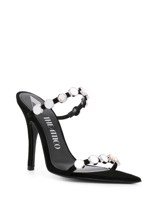 シューズ・サンダルその他 THE ATTICO Woman Heeled sandals Black 236WS756TL08 212 The Attico Venus 105mm Suede Sandals | Black | FARFETCH