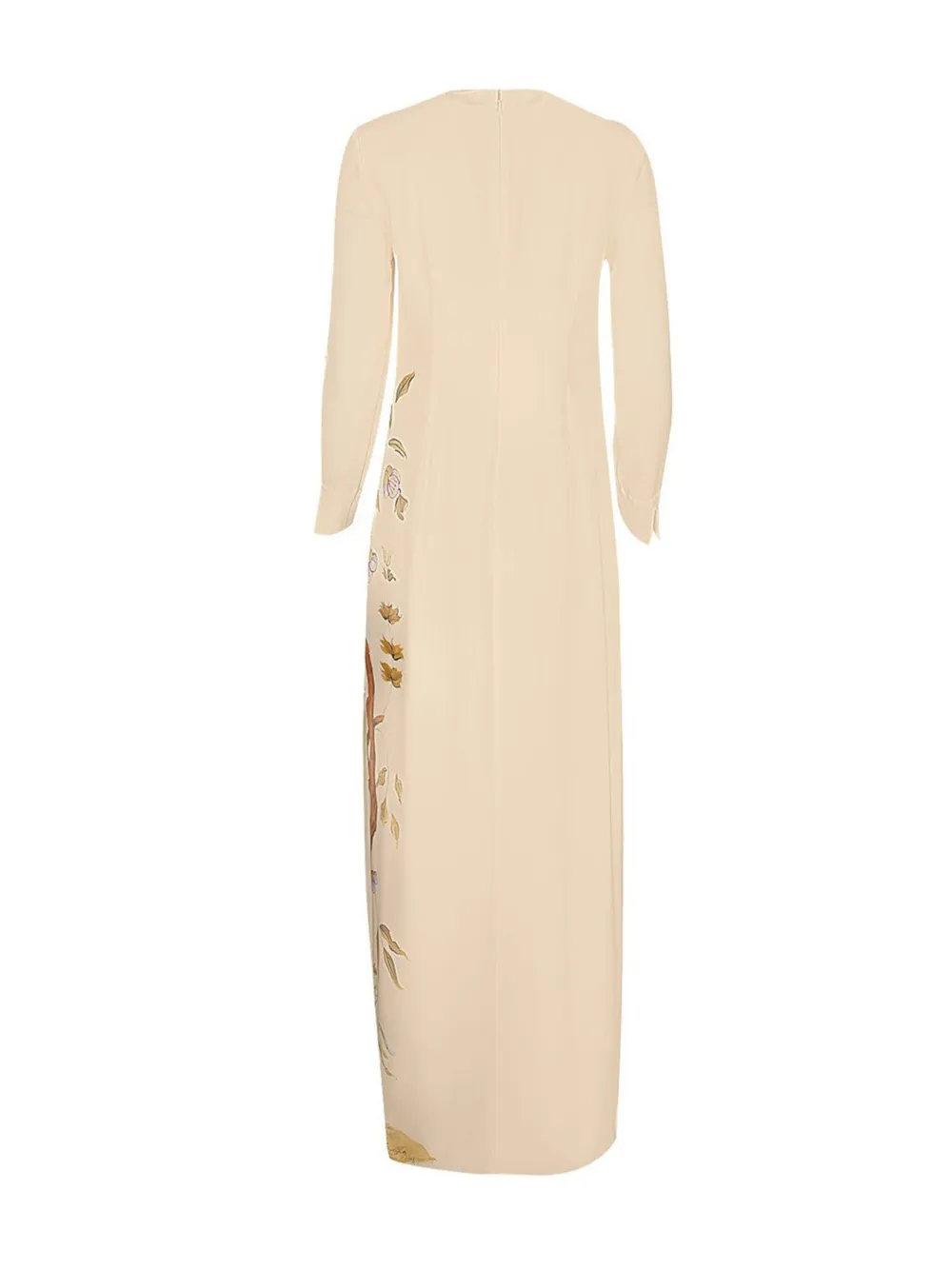 Adam Lippes Floral-print Silk Dress In Neutral