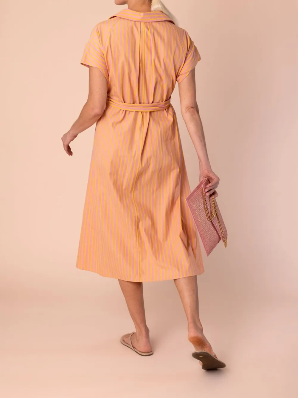 ASPESI Blousejurk met krijtstreep Oranje